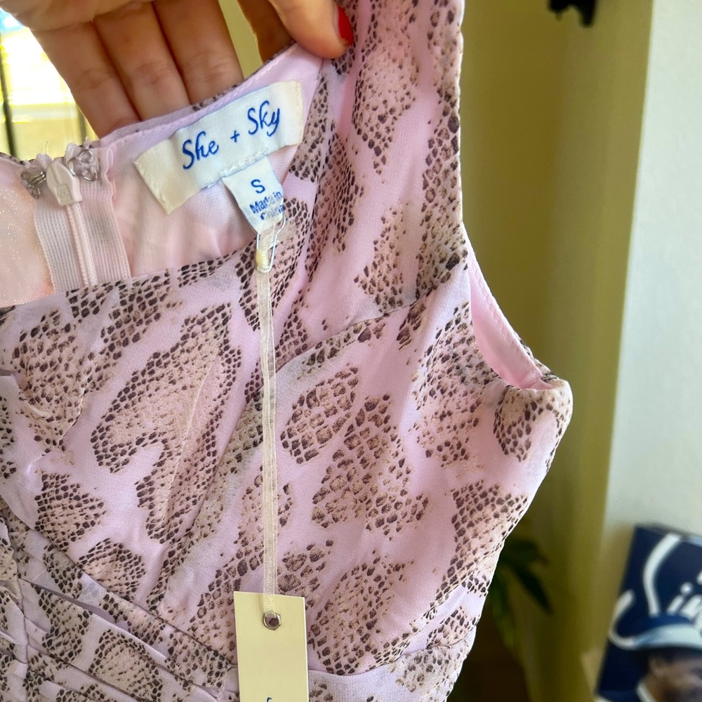 NWT She + Sky Pink Snakeskin Dress - Picture 7 of 8